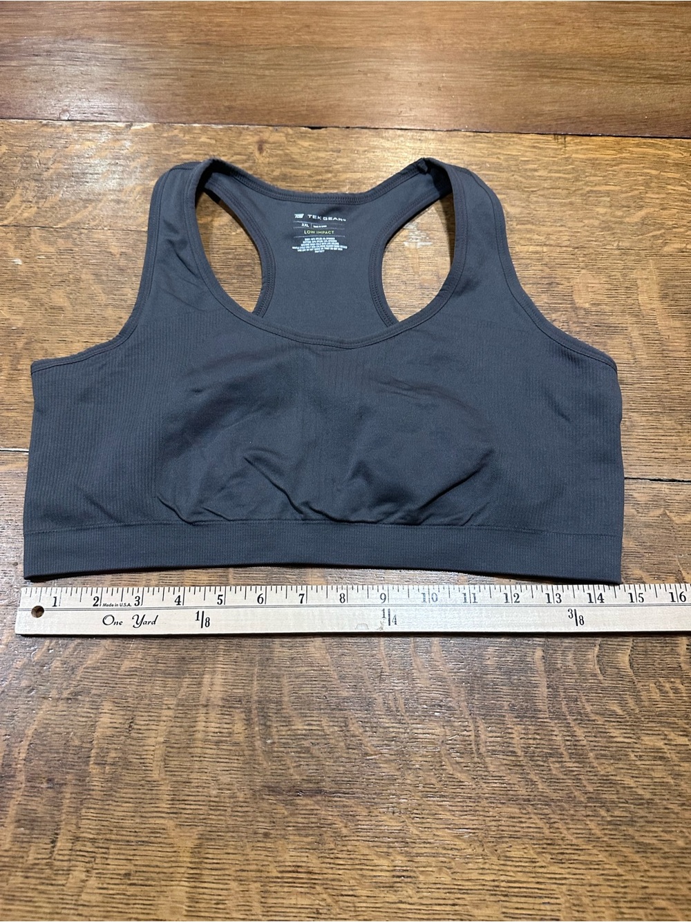 tek gear Black Racerback Seamless Sports Bra sz xxl